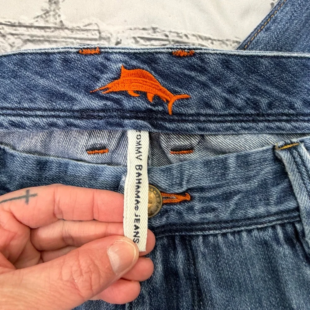 Tommy Bahama Distressed Straight Leg Denim Jeans - Picture 3 of 7